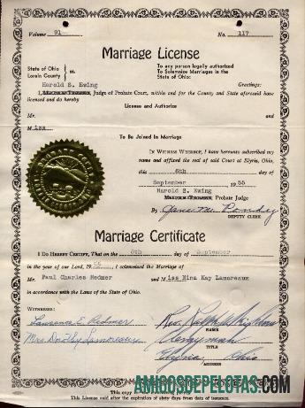 Certidão de Casamento do Condado de Lorain nos EUA baixar para verificação